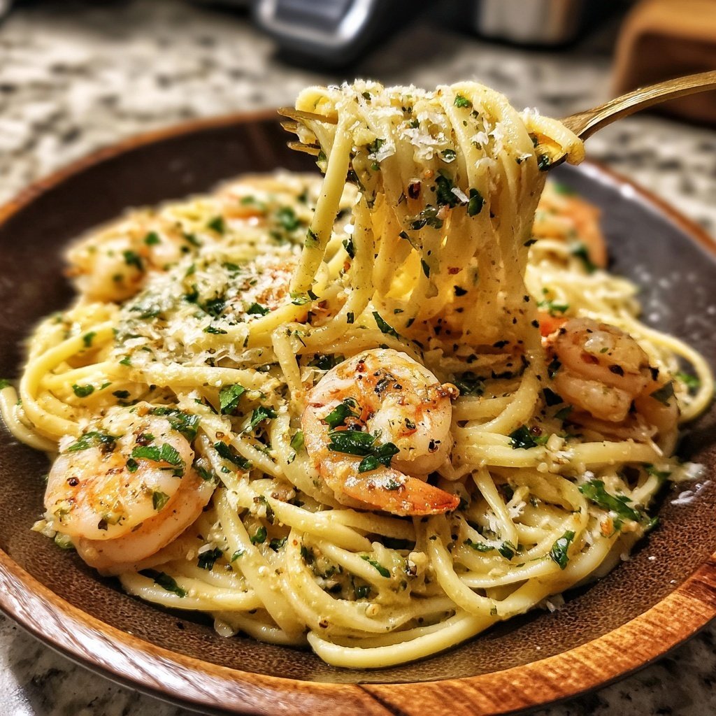 15-Minute Garlic Shrimp Pasta