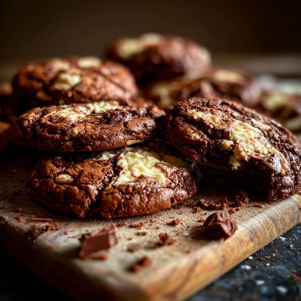 Brownie Mix Cookies With Cream Cheese Swirl
