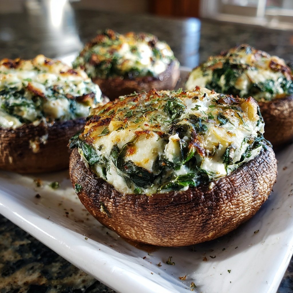 Romantic Stuffed Portobello Mushrooms