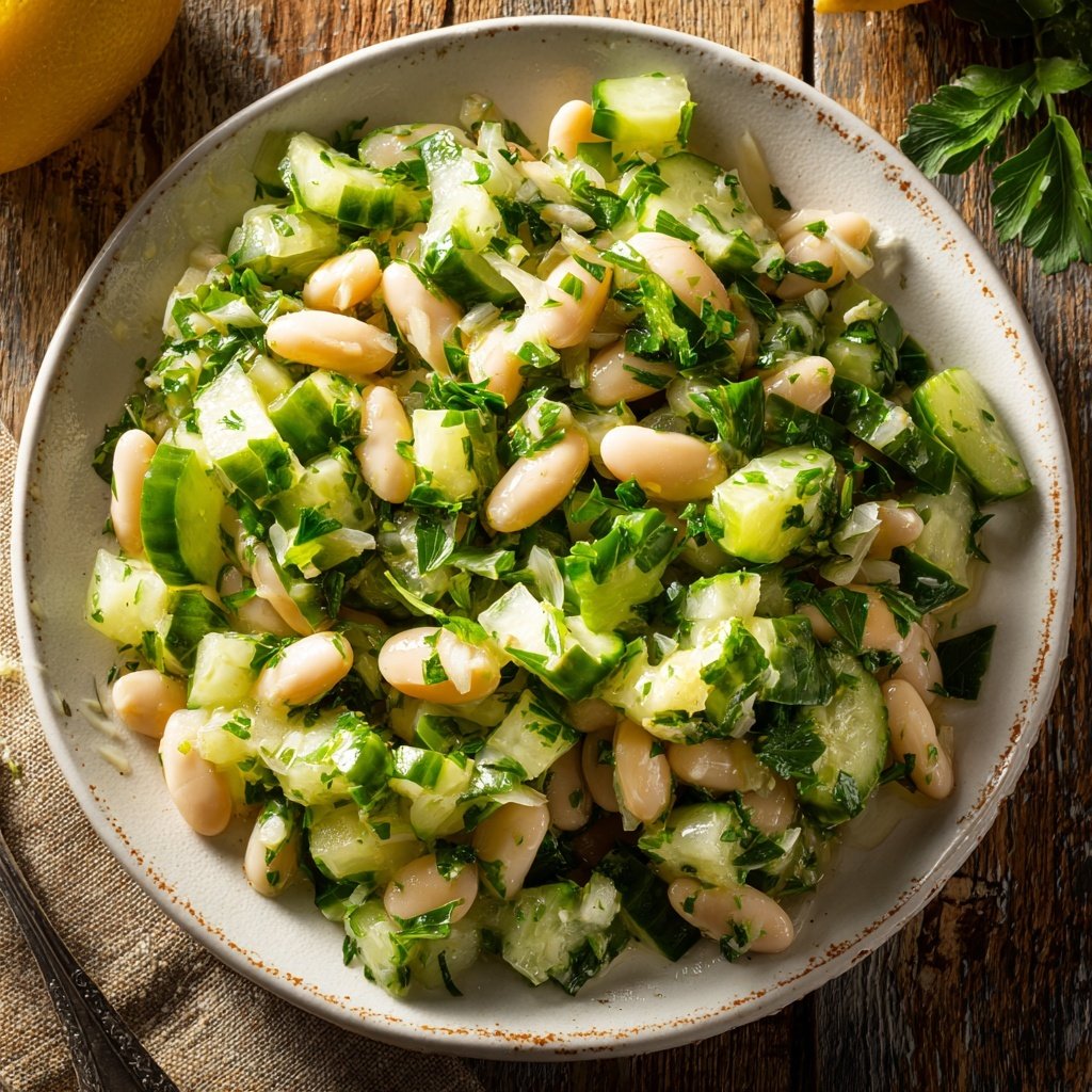 Healthy Lunch White Bean Lemon Salad