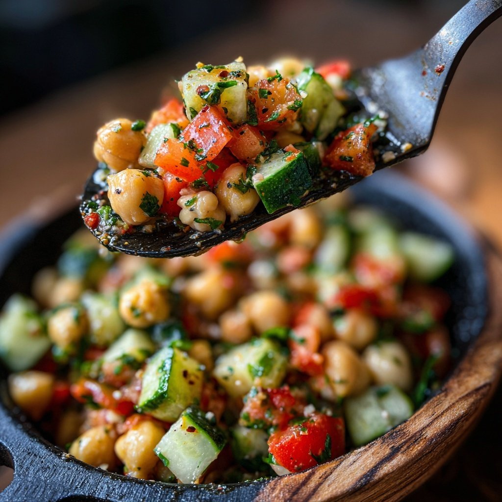 Mediterranean Chickpea Cucumber Salad