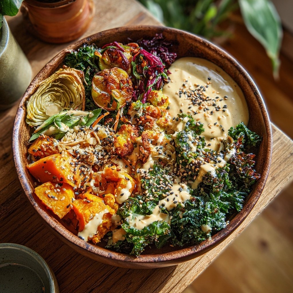 Healthy Dinner Lemon Tahini Veggie Bowl
