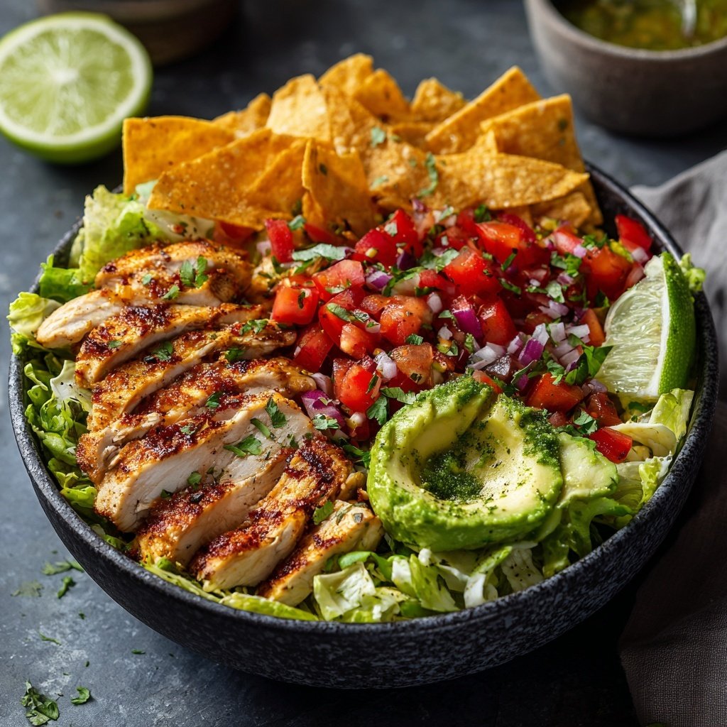 Healthy Chicken Taco Salad Bowl