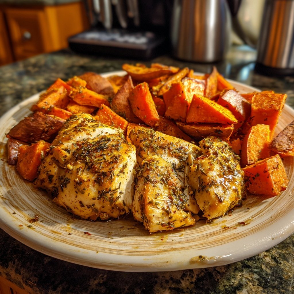 Healthy Chicken And Roasted Sweet Potatoes