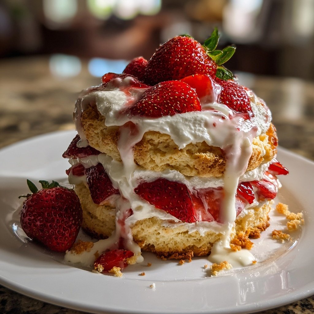 Strawberry Shortcake With Cream Cheese Filling