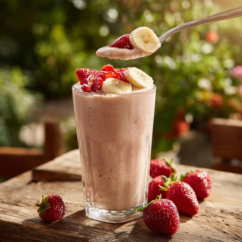 Strawberry Banana Cottage Cheese Smoothie