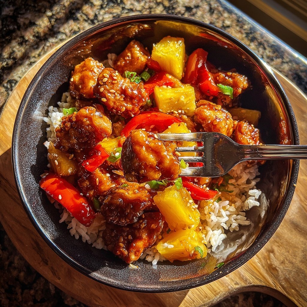 Sweet Pineapple Chicken Rice Bowl