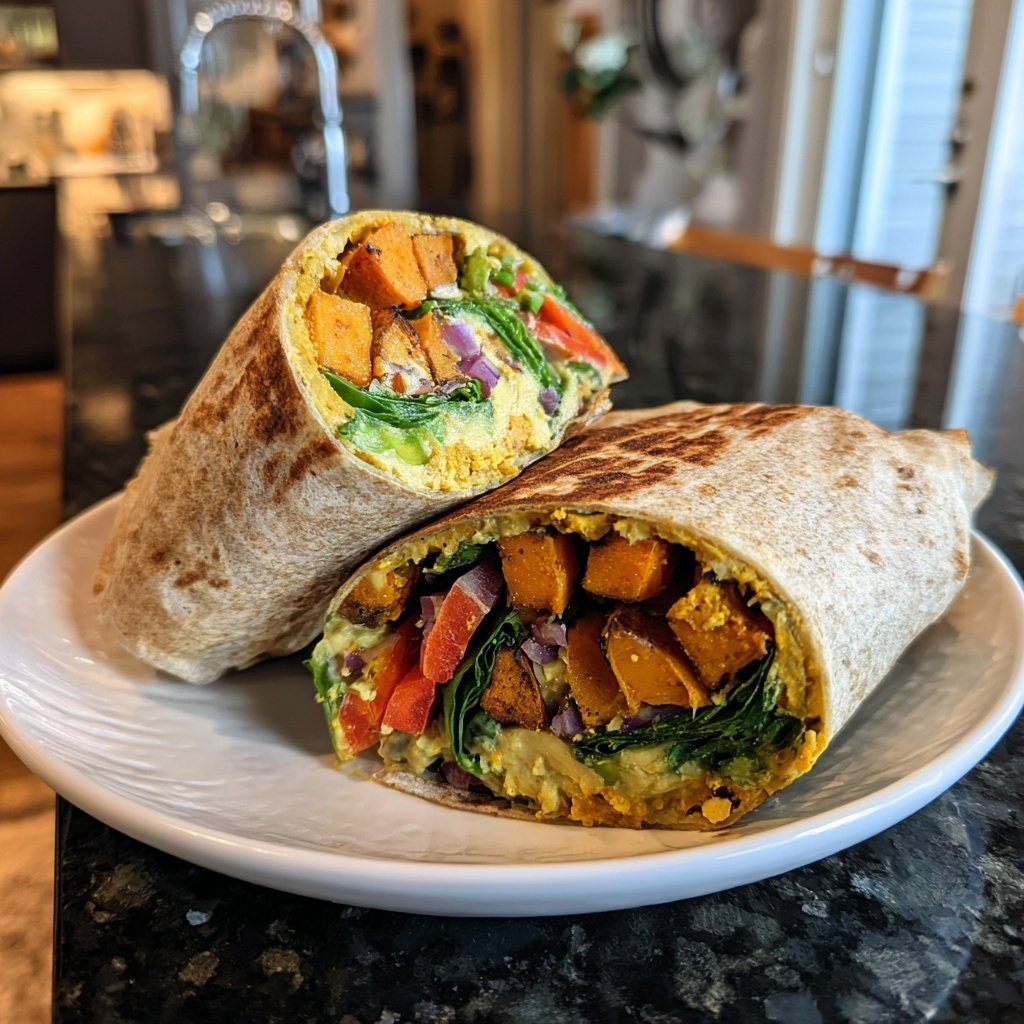 Roasted Sweet Potato Veggie Wrap