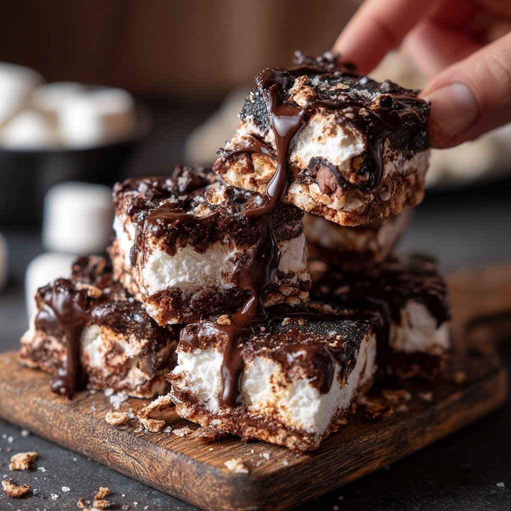 Super Bowl Desserts Chocolate Marshmallow Squares