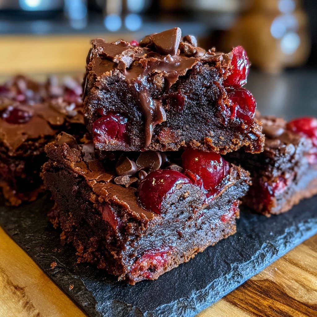 Chocolate Cherry Fudge Squares