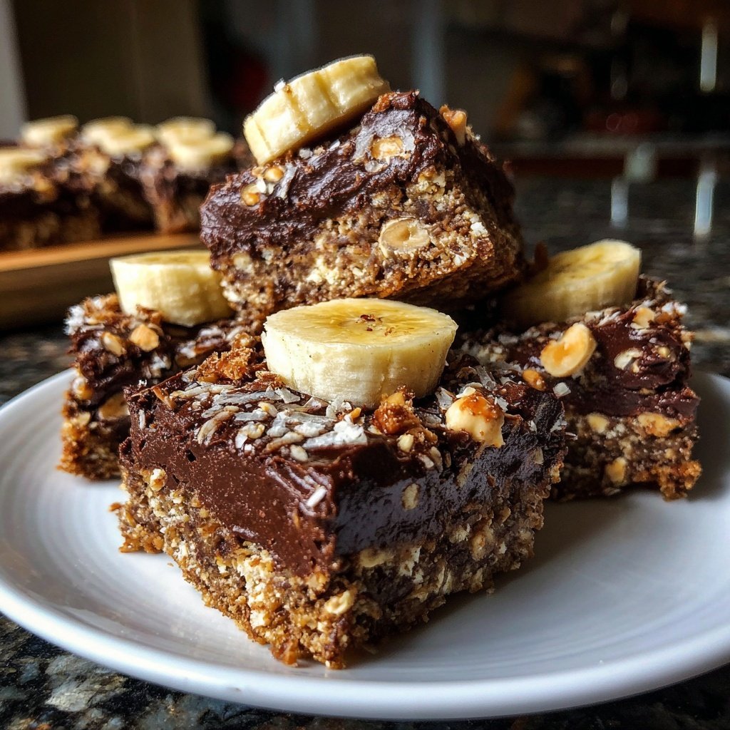 Chocolate Banana Hazelnut Snack Squares