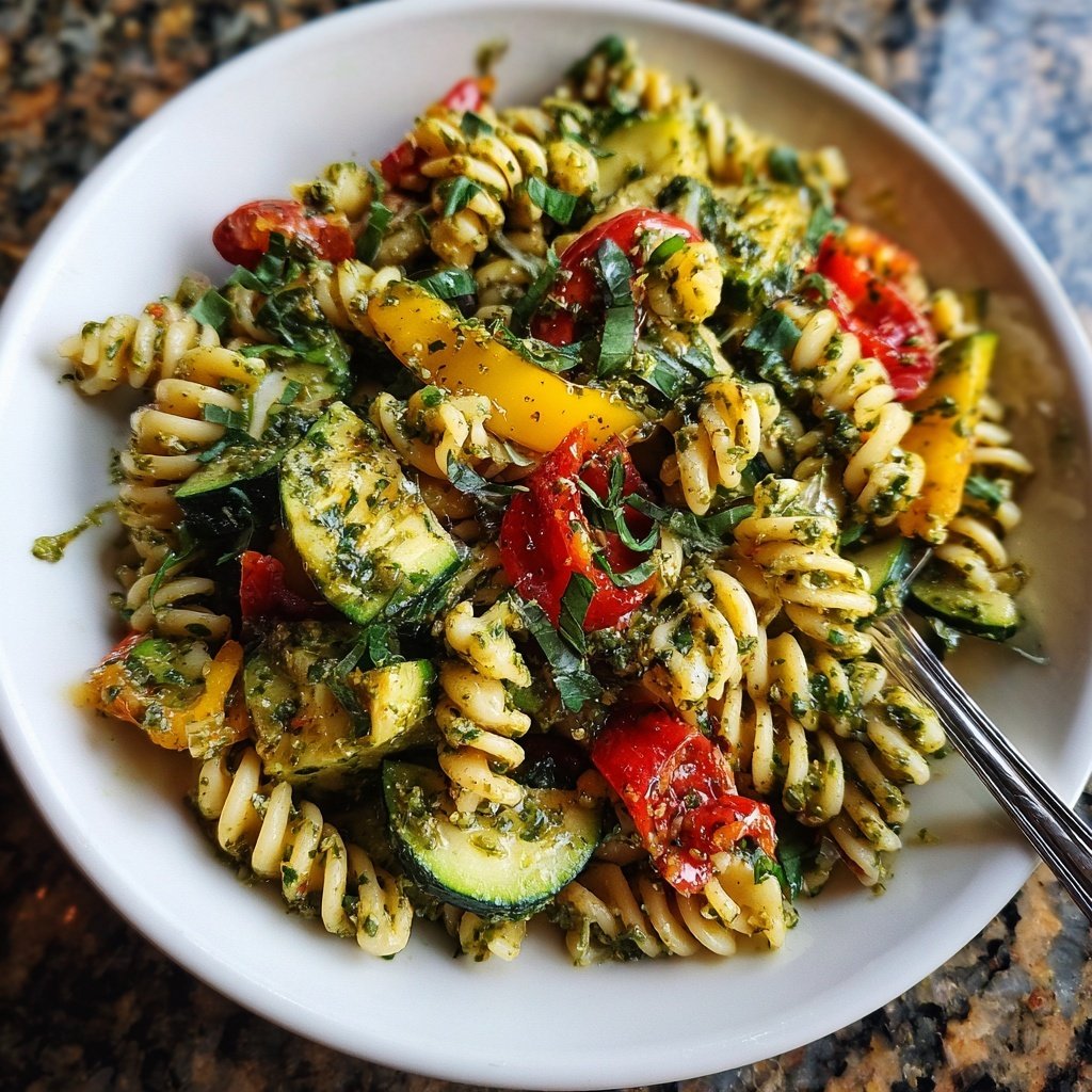Healthy Lunch Pesto Pasta Salad
