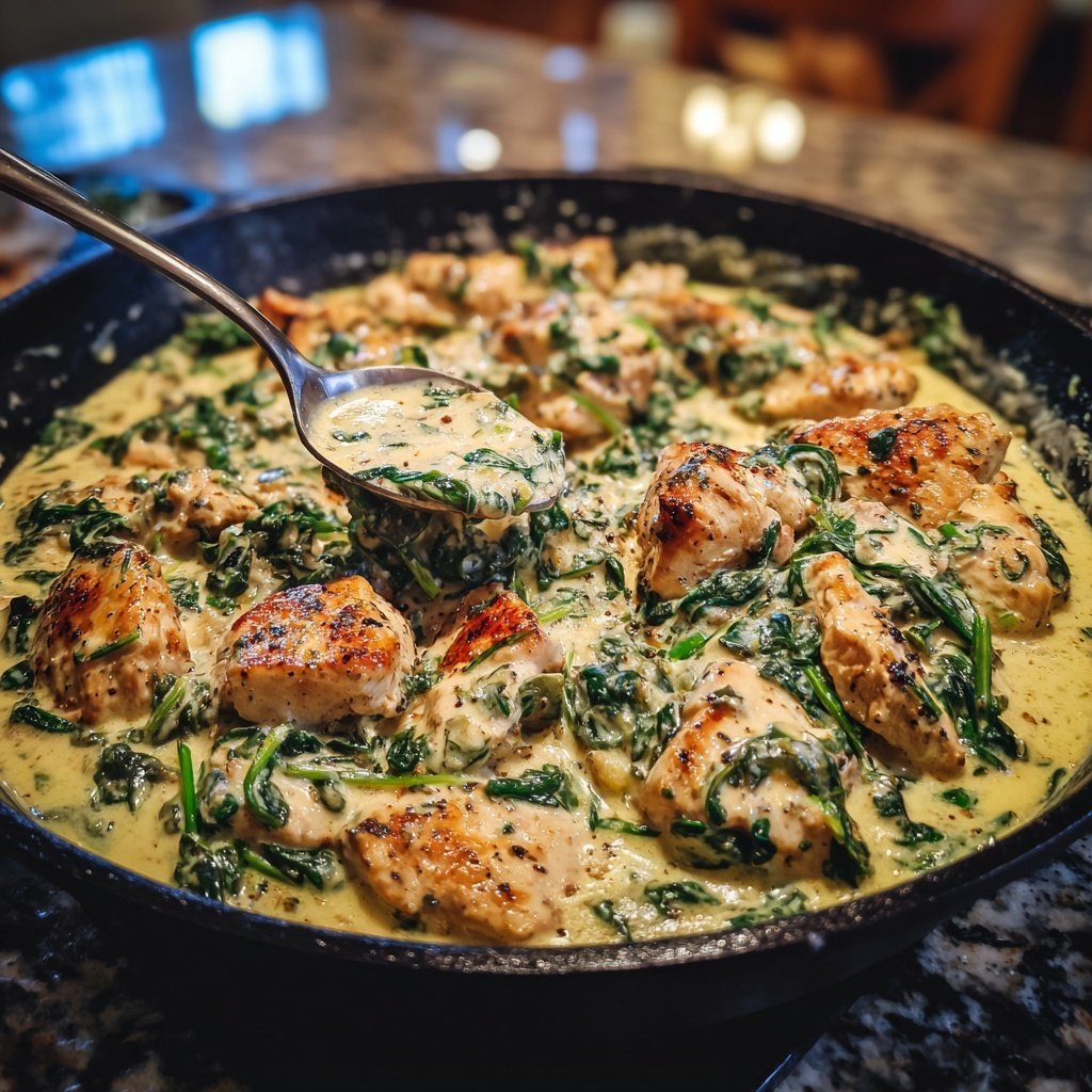 Creamy Chicken And Spinach Skillet