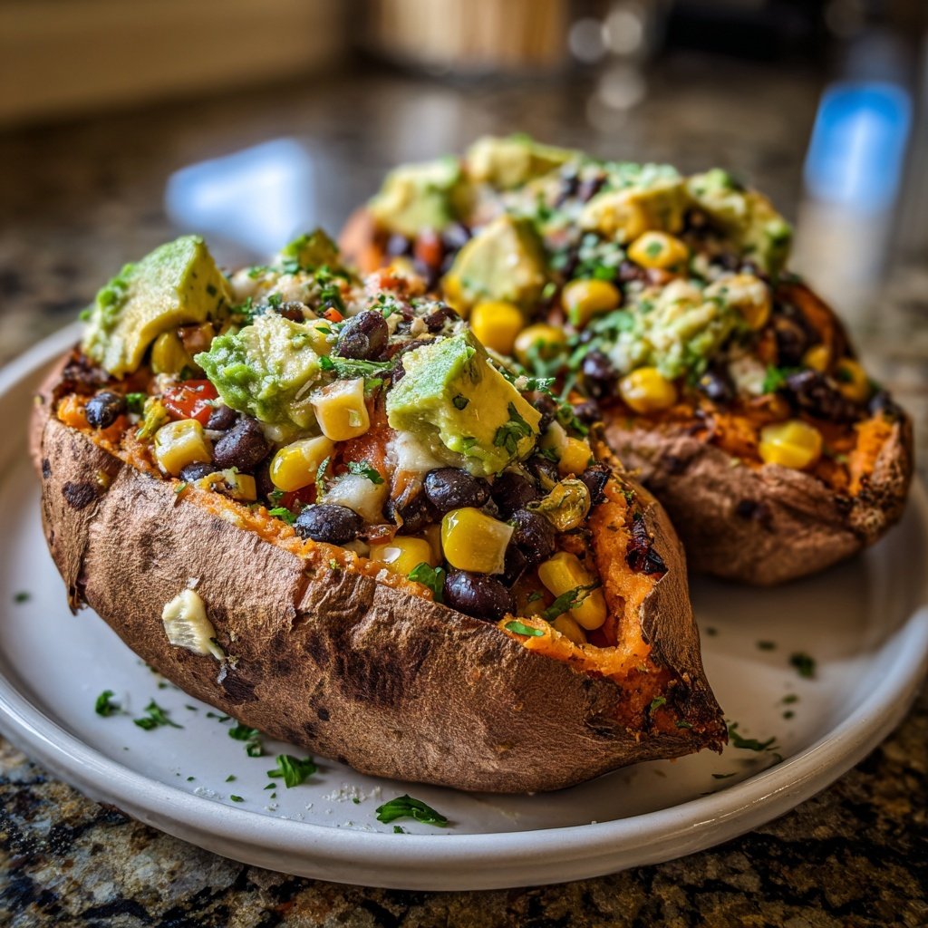 Healthy Dinner Stuffed Sweet Potatoes