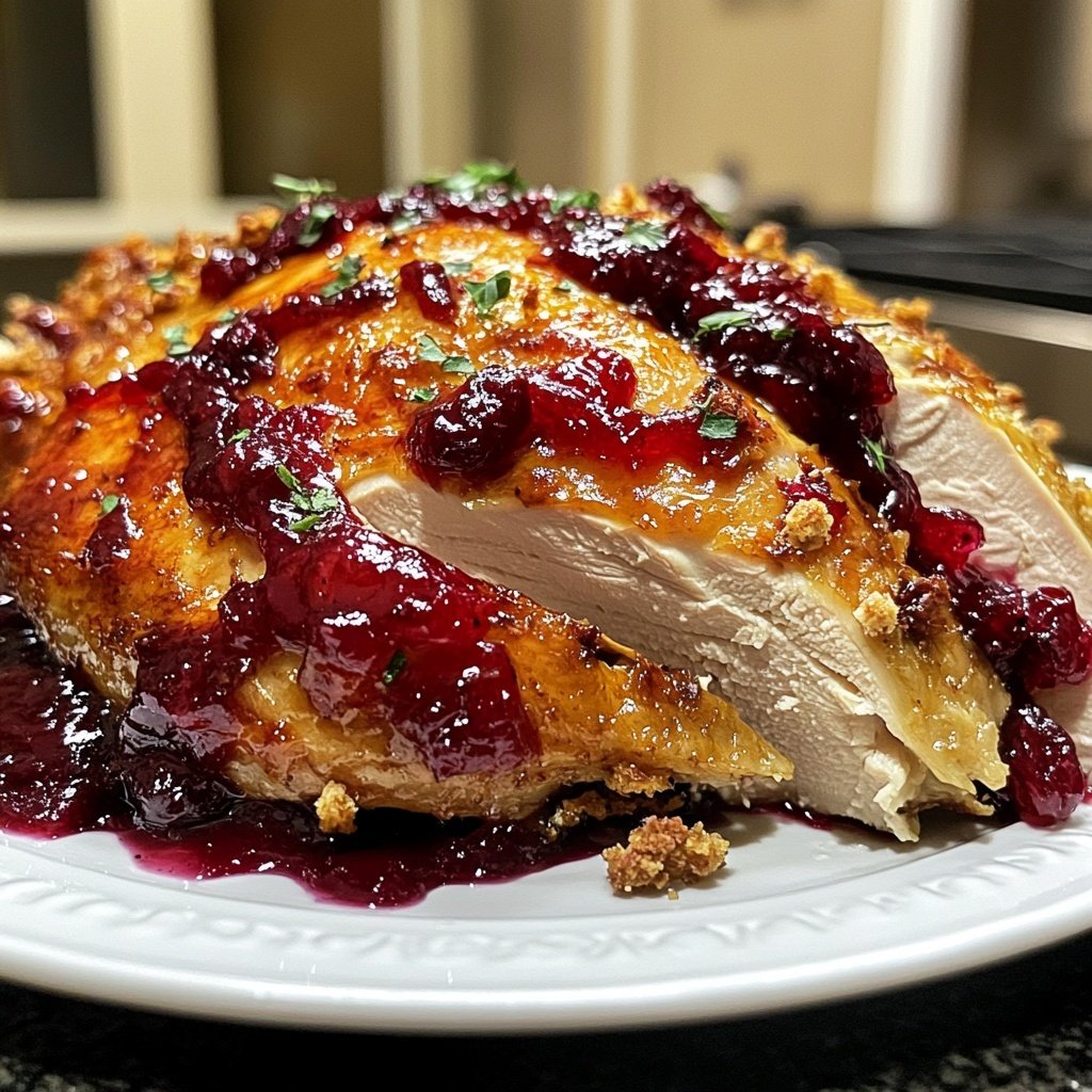 Roasted Turkey with Cranberry Glaze