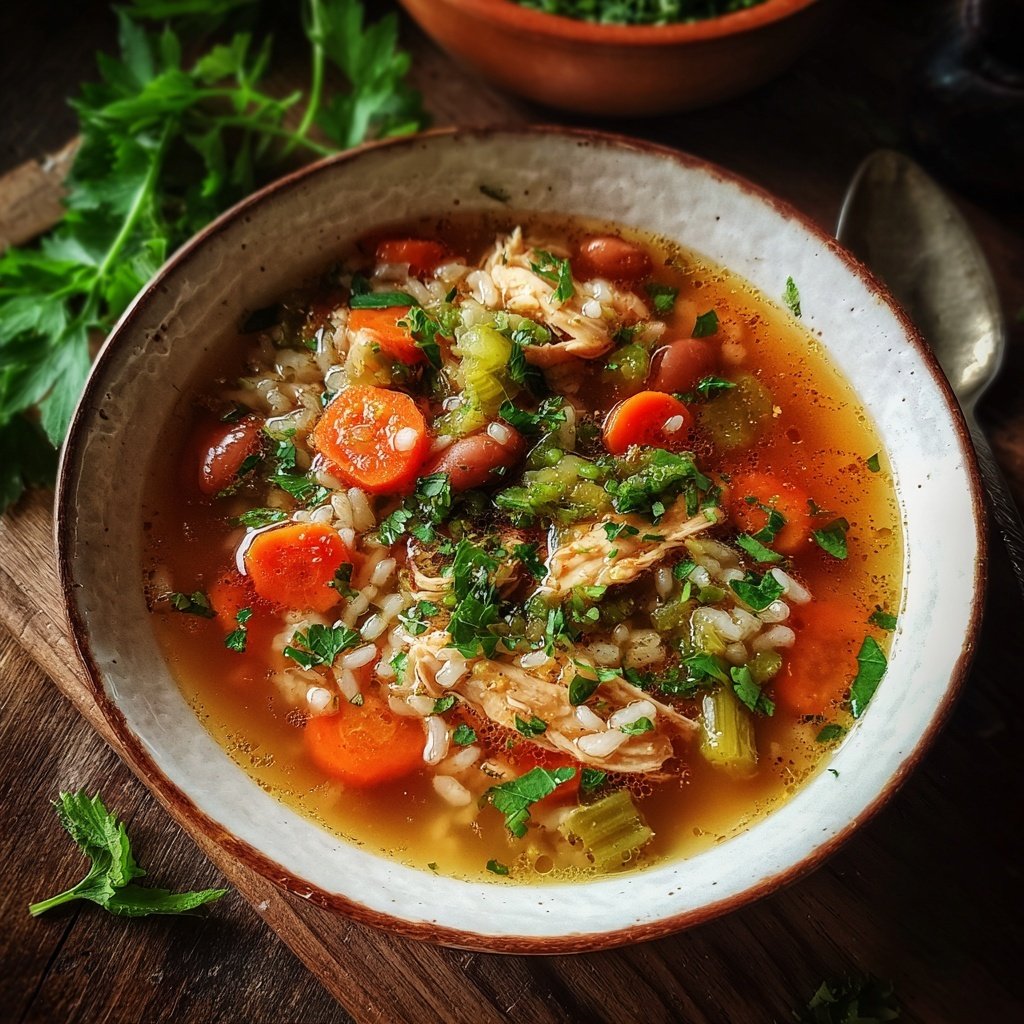 Healthy Chicken Vegetable Rice Soup