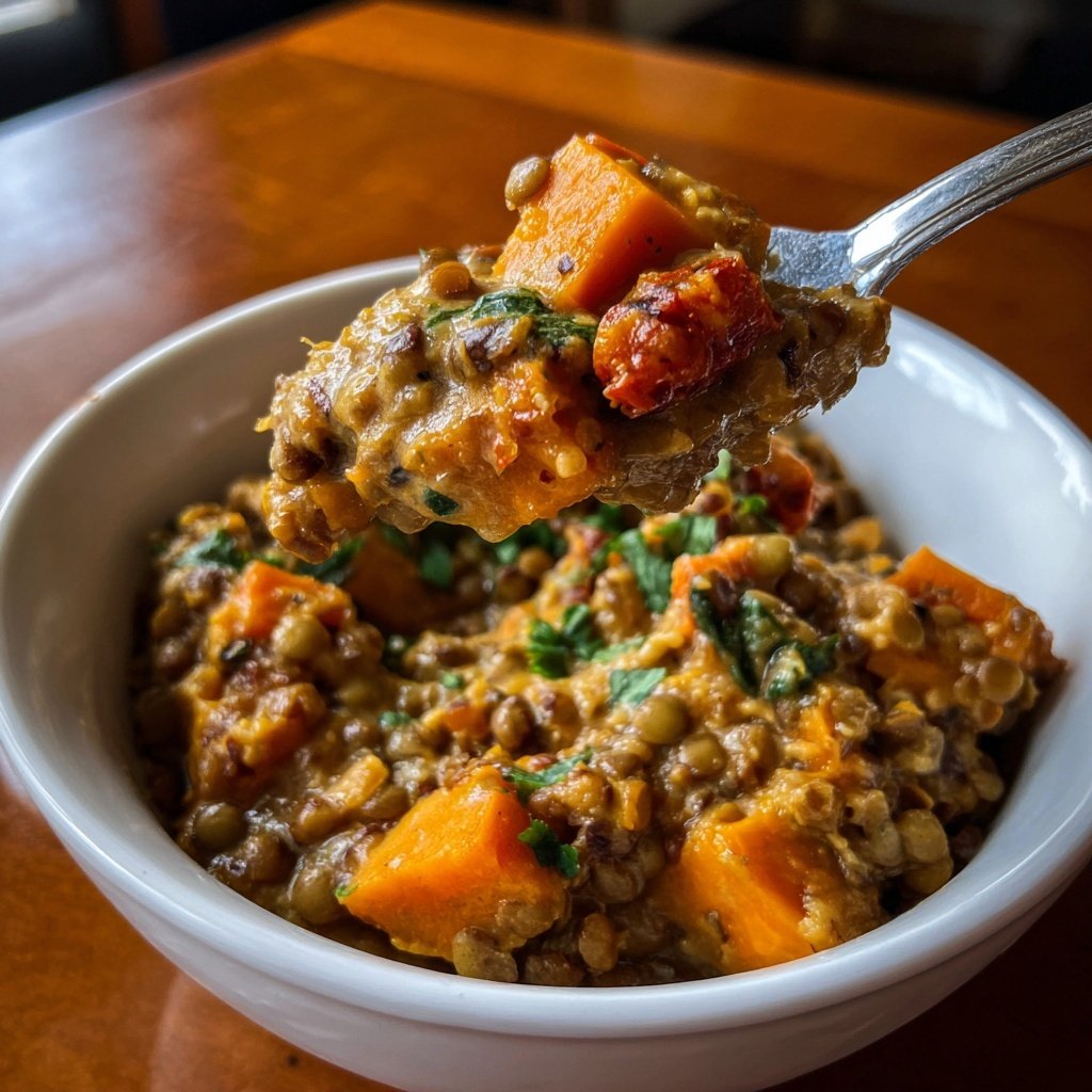 Healthy Crockpot Sweet Potato Lentils